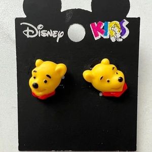 Disney Winnie the Pooh Bear Plastic Earrings metal backs